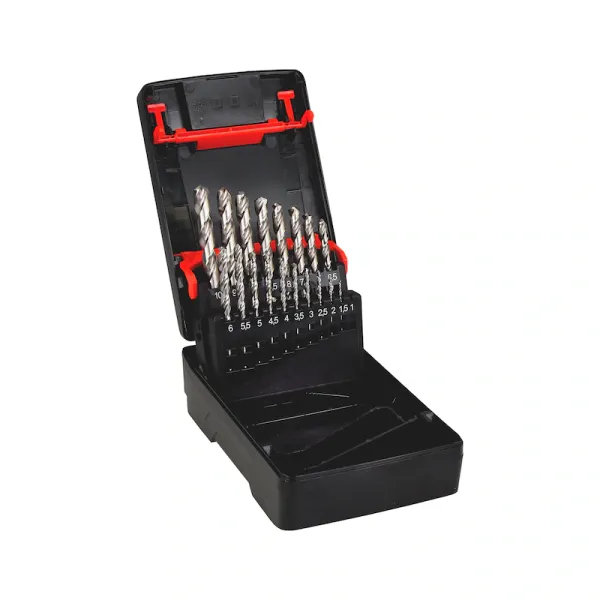 Helezon matkap ucu ürün seti HSCO DIN 338 tip RN, 19 parça