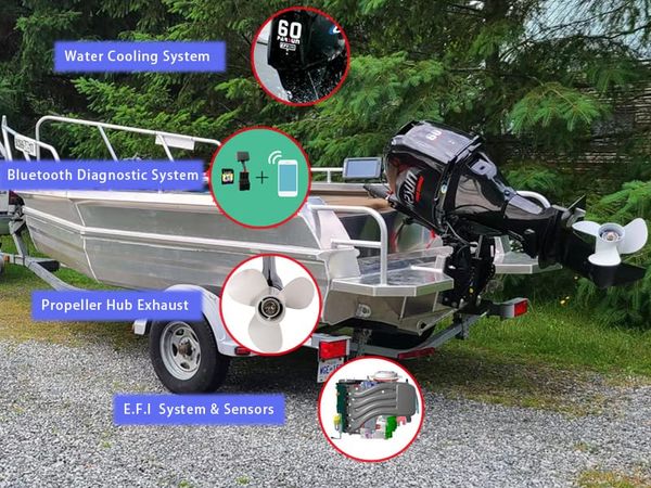 PARSUN 60 HP UZUN ŞAFT MARŞLI DIŞTAN TAKMA MOTOR